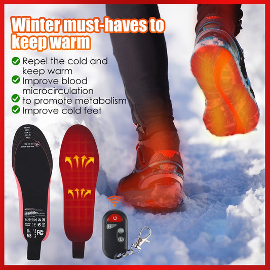 Electric Heating Insoles Foot Warmer Heated Insoles for Men Women Winter Wireless Remote Control Warm Thermal Insoles Shoes Pads